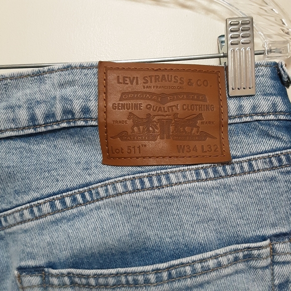 Levis 511 Blue Jeans Mens 34W - Picture 8 of 12